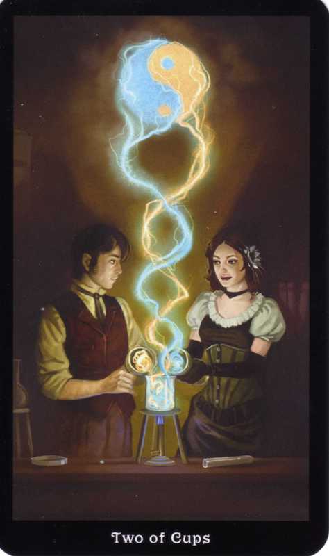 The Two of Cups from the Steampunk Tarot