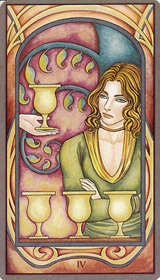 The Four of Cups from the Fenestra Tarot