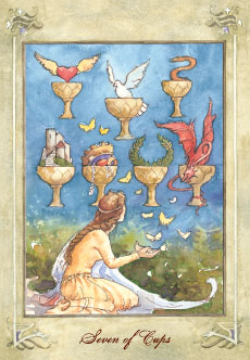 The Seven of Cups from The Llewellyn Tarot at www.BohemianPathTarot.wordpress.com