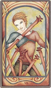 The Seven of Wands from the Fenestra Tarot