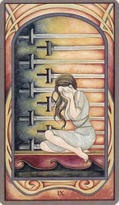 The Nine of Swords from the Fenestra Tarot