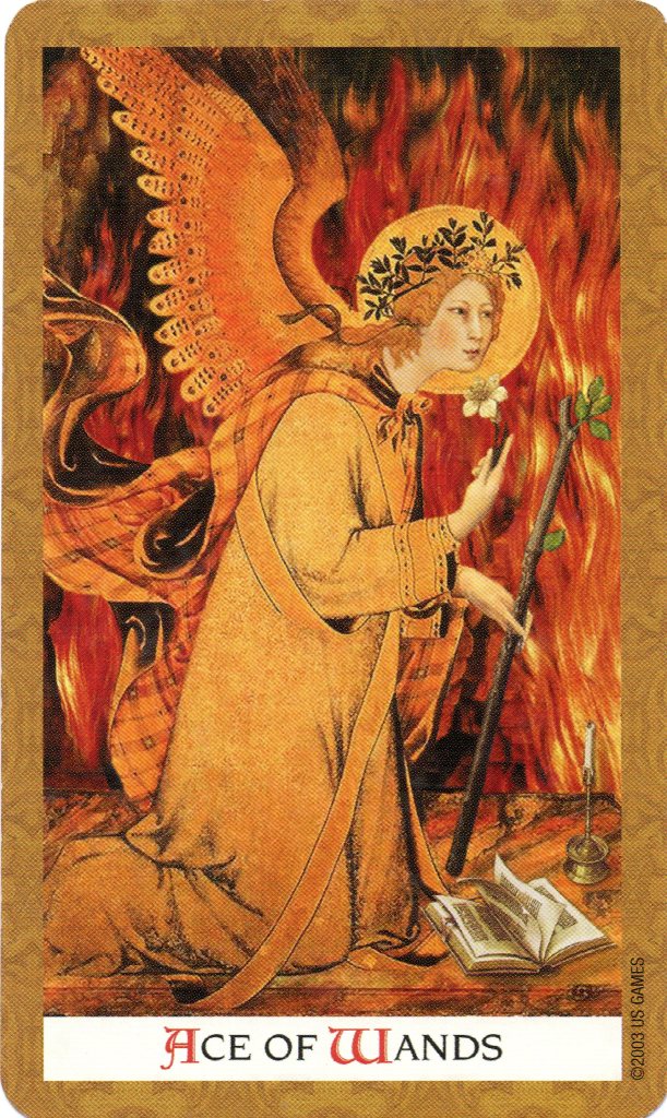 The Ace of Wands from the Golden Tarot