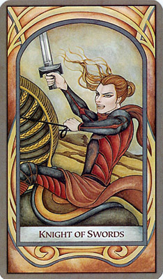 The Knight of Swords from the Fenestra Tarot