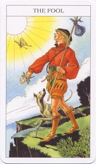 The Fool from the Sharman-Caselli Tarot Deck