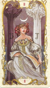 The High Priestess from the Mucha Tarot