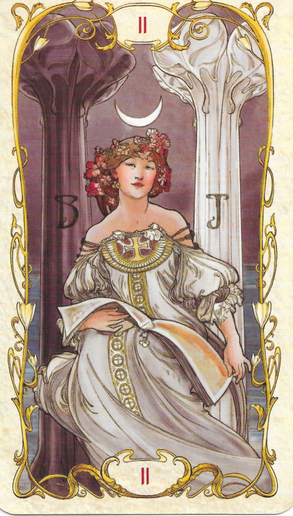 The High Priestess from the Mucha Tarot